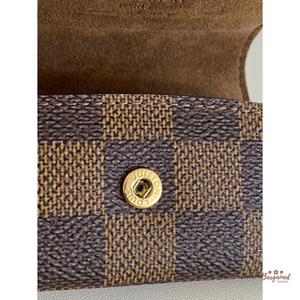 Authentic Louis Vuitton Brown Damier Ebene Coated Canvas Cufflinks Case - Picture 8 of 13